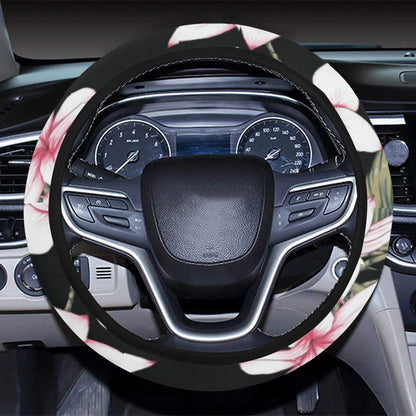 Plumeria Pattern Print Design PM021 Steering Wheel Cover with Elastic Edge