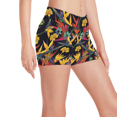 Bird Of Paradise Pattern Print Design BOP016 Yoga Shorts