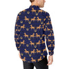 Horse Luxury Themed Pattern Print Men's Long Sleeve Shirt