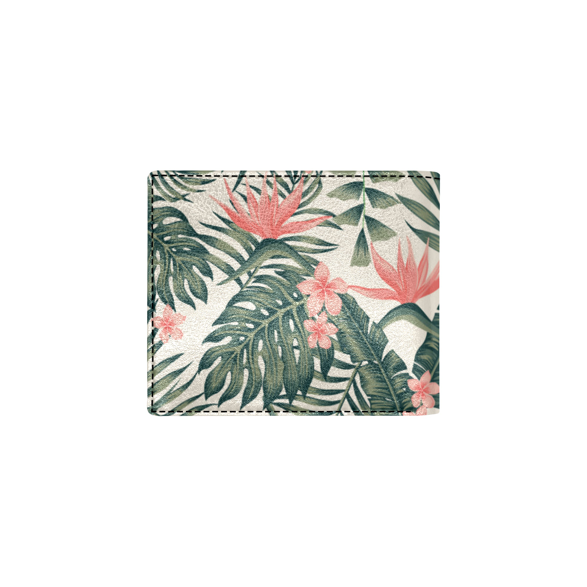 Tropical Flower Palm Leaves Men's ID Card Wallet