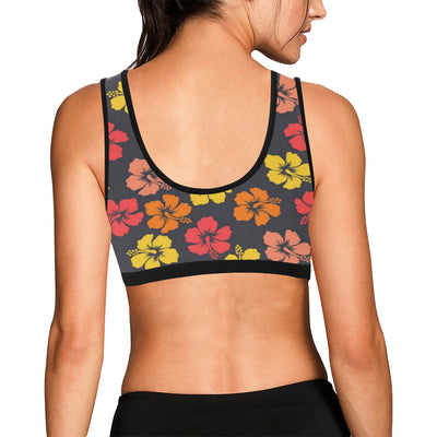 Hibiscus Pattern Print Design HB024 Sports Bra