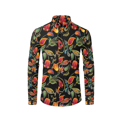 Tulip Boho Pattern Print Design TP09 Men's Long Sleeve Shirt