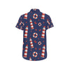 Nautical Pattern Print Design A03 Men's Short Sleeve Button Up Shirt