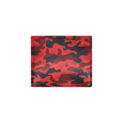 Camo Red Pattern Print Design 03 Men's ID Card Wallet