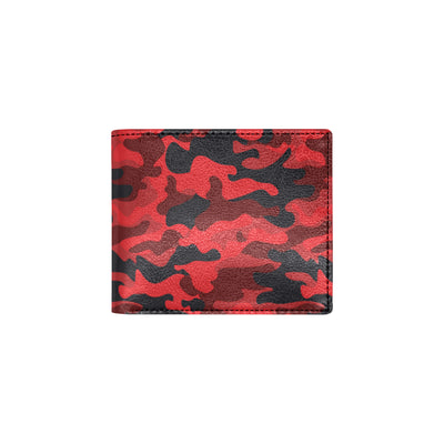 Camo Red Pattern Print Design 03 Men's ID Card Wallet