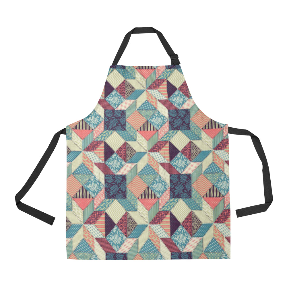 Patchwork Pattern Print Design 02 Apron with Pocket