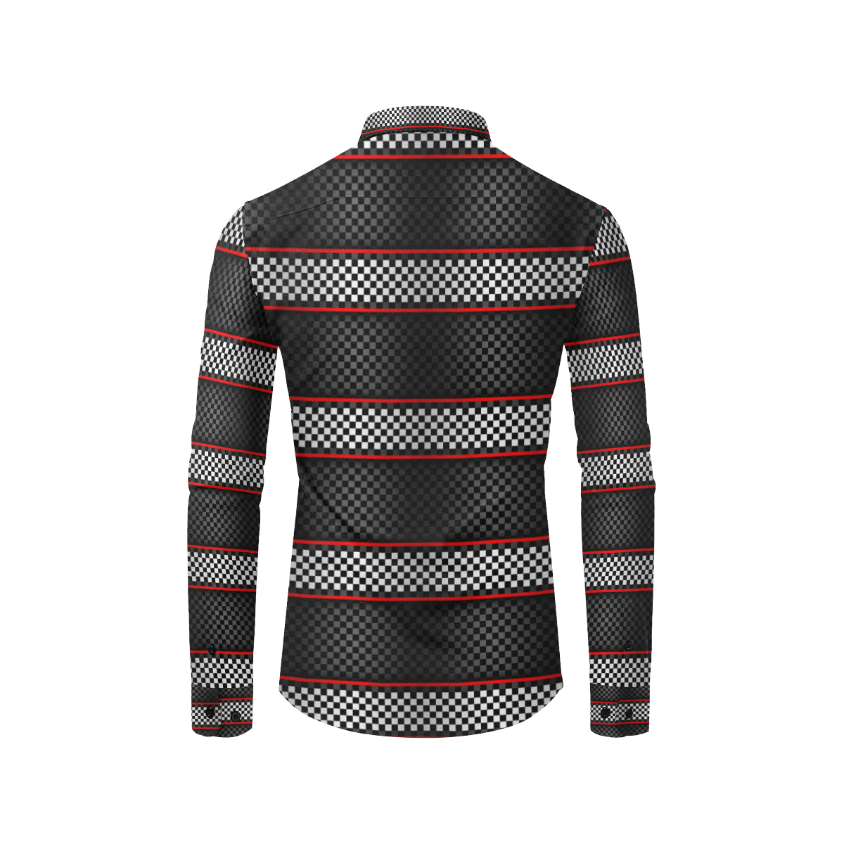 Checkered Flag Red Line Style Men's Long Sleeve Shirt