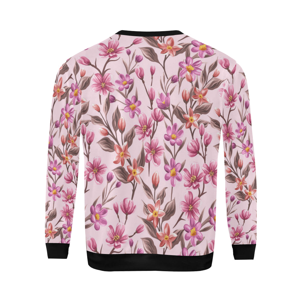 Summer Floral Pattern Print Design SF09 Men Long Sleeve Sweatshirt