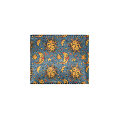 Celestial Moon Sun Pattern Print Design 02 Men's ID Card Wallet
