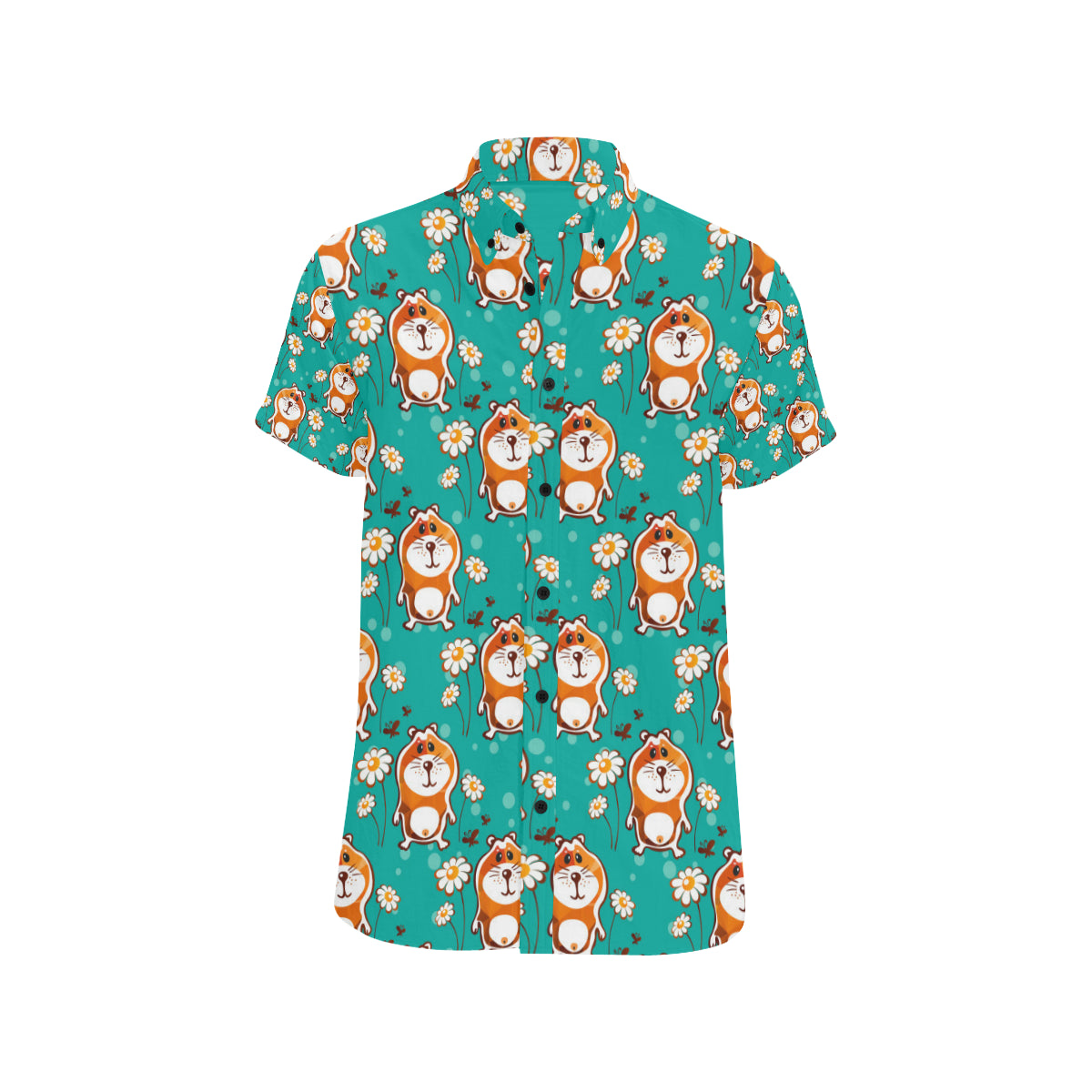 Hamster Pattern Print Design 01 Men's Short Sleeve Button Up Shirt