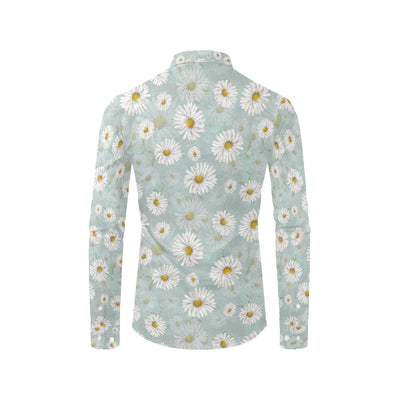 Daisy Pattern Print Design DS012 Men's Long Sleeve Shirt