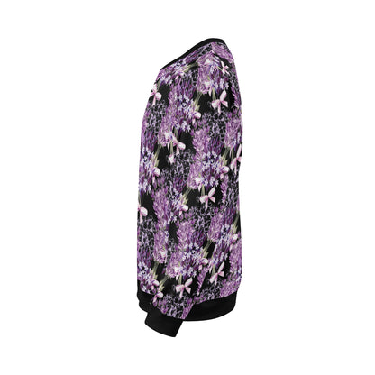 Lavender Pattern Print Design LV06 Men Long Sleeve Sweatshirt