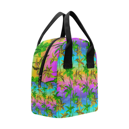 Palm Tree Rainbow Pattern Insulated Lunch Bag