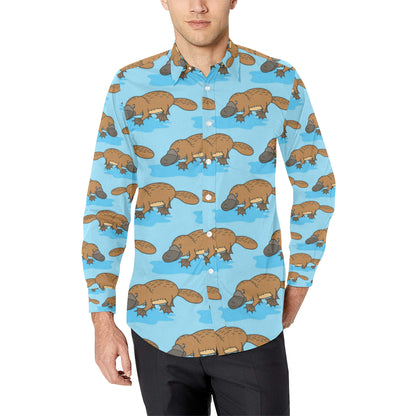 Platypus Pattern Print Design A02 Men's Long Sleeve Shirt