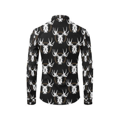 Moose Pattern Print Design 02 Men's Long Sleeve Shirt