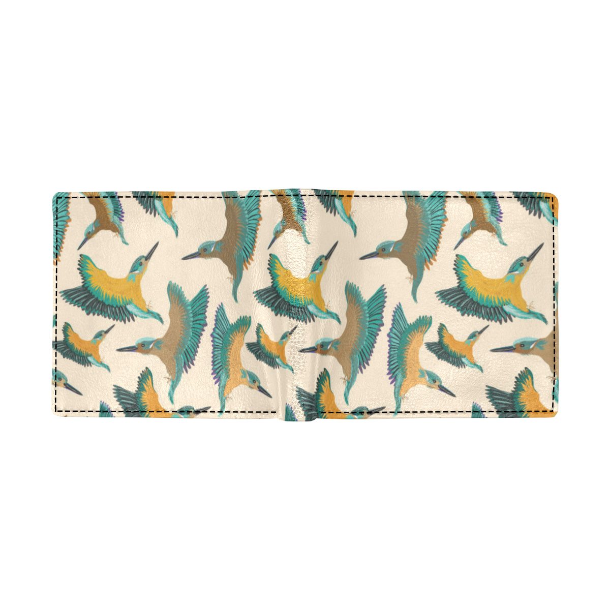 Kingfisher Pattern Print Design 02 Men's ID Card Wallet