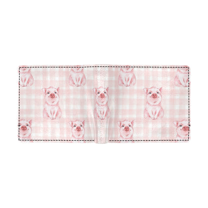 Pig Baby Pattern Print Design 01 Men's ID Card Wallet