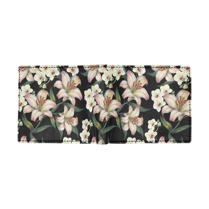 Lily Pattern Print Design LY03 Men's ID Card Wallet