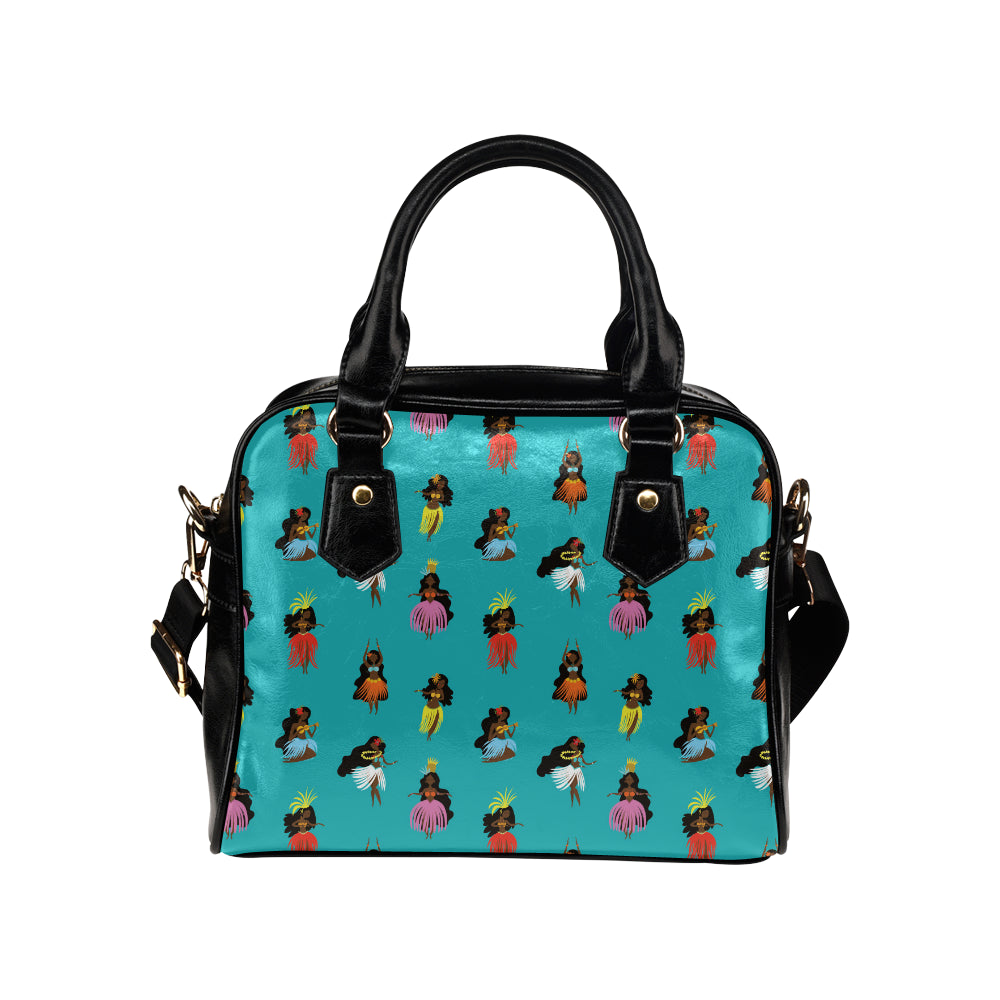 Hula Dancers Pattern Print Design 04 Shoulder Handbag