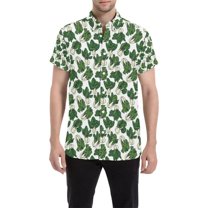 Bok Choy Pattern Print Design 02 Men's Short Sleeve Button Up Shirt