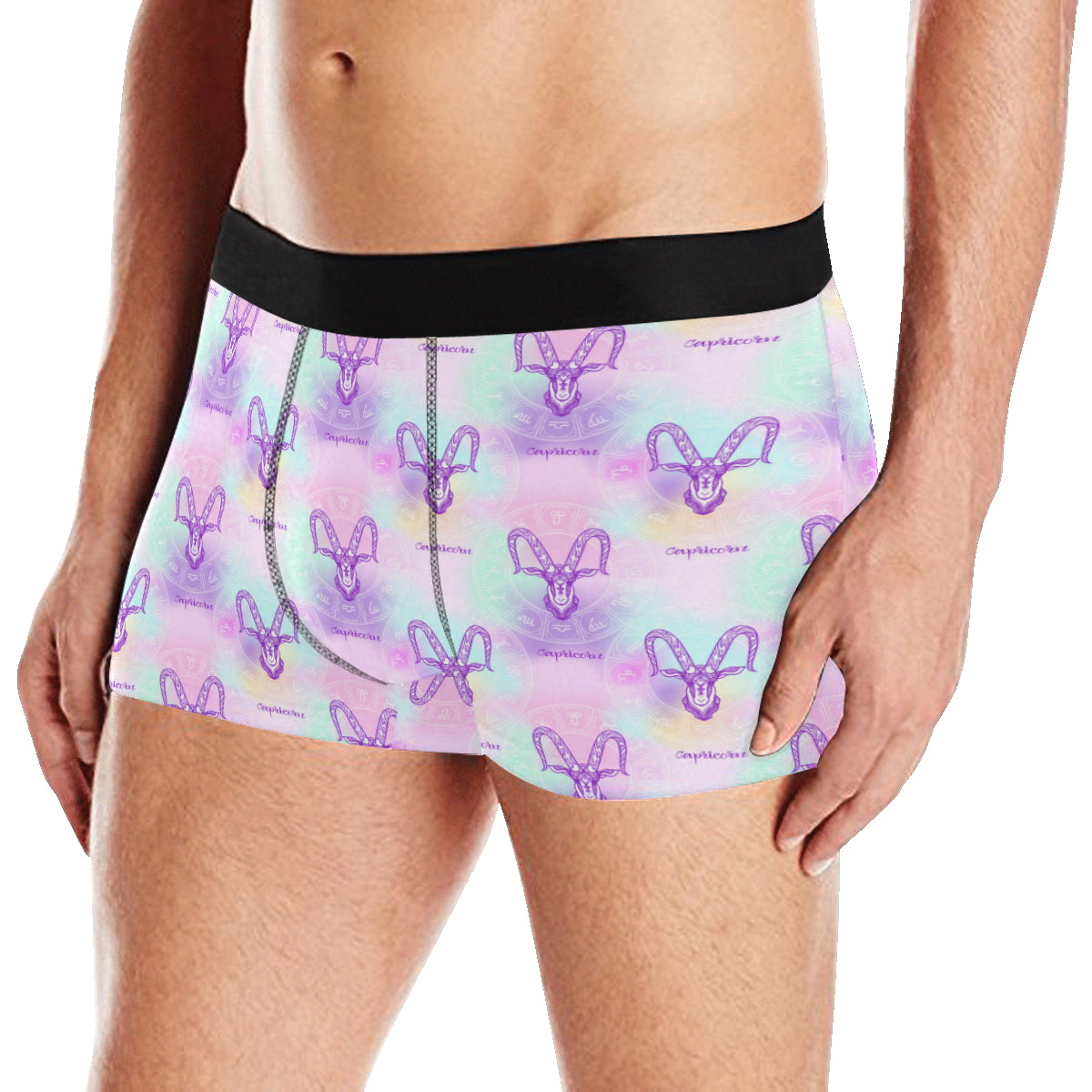 Capricorn Zodiac Pattern Print Design 02 Men's Boxer Briefs