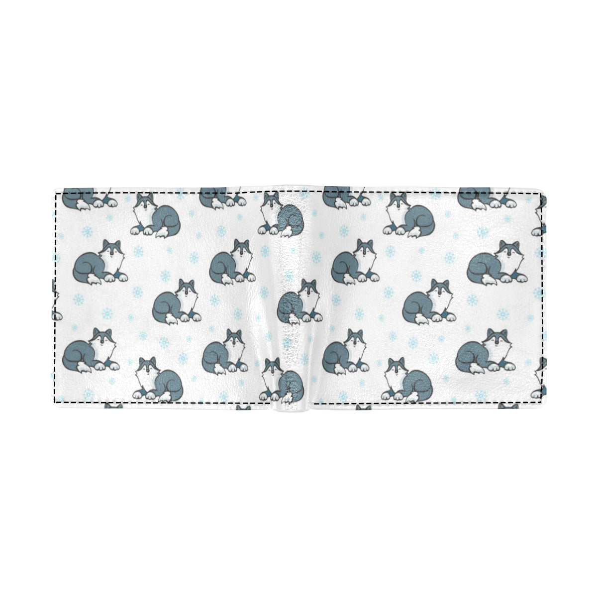 Alaskan Malamute Pattern Print Design 03 Men's ID Card Wallet