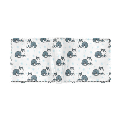 Alaskan Malamute Pattern Print Design 03 Men's ID Card Wallet