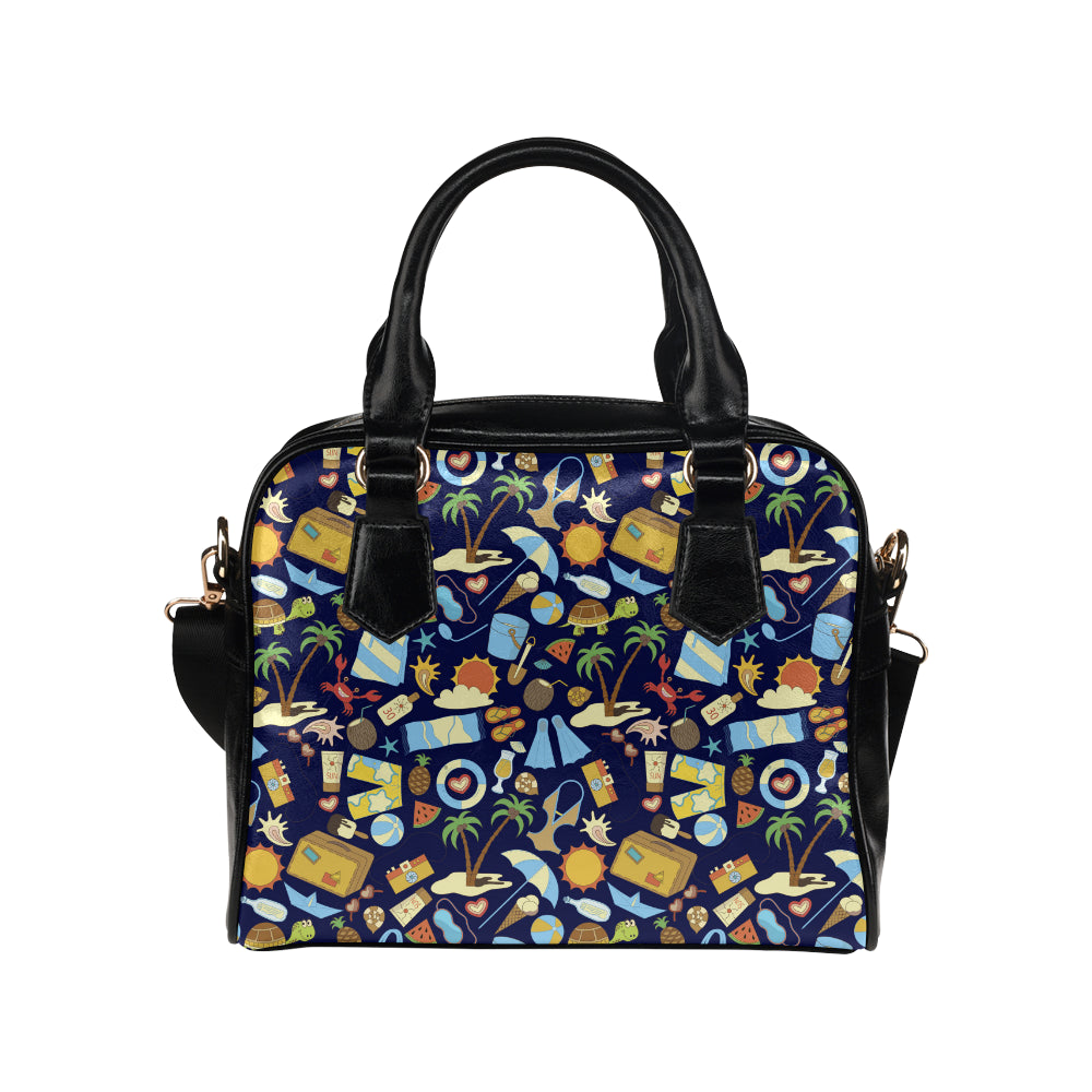 Beach Themed Pattern Print Design 04 Shoulder Handbag