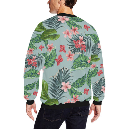 Plumeria Pattern Print Design PM027 Men Long Sleeve Sweatshirt