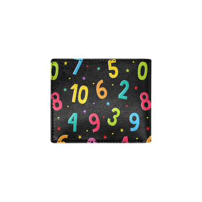 Number Pattern Print Design A04 Men's ID Card Wallet