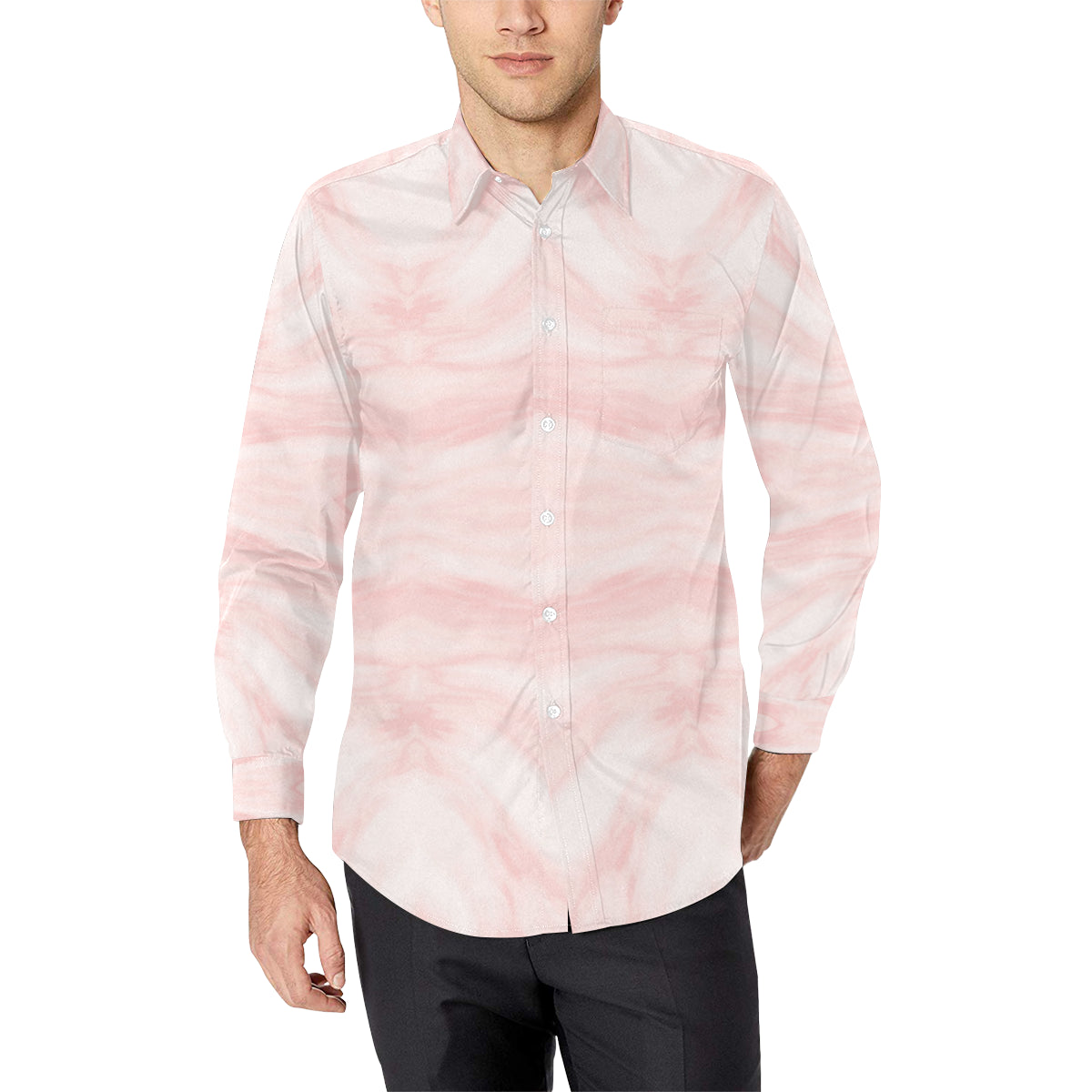 Marble Pattern Print Design 03 Men's Long Sleeve Shirt