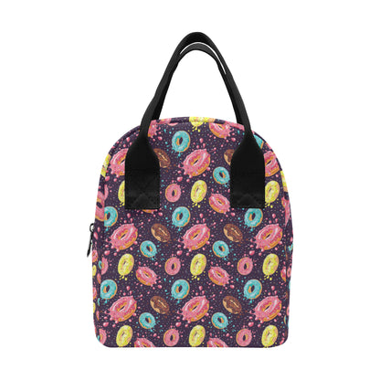 Donut Pattern Print Design DN03 Insulated Lunch Bag