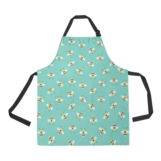 Bee Pattern Print Design 01 Apron with Pocket