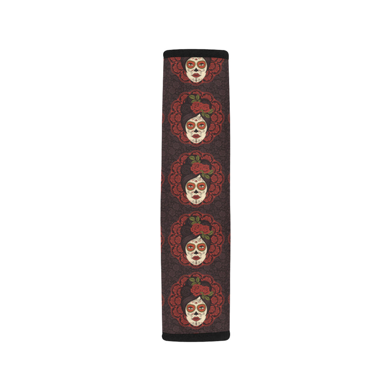 Day of the Dead Mexican Girl Car Seat Belt Cover