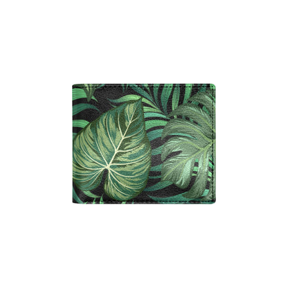 Green Fresh Tropical Palm Leaves Men's ID Card Wallet