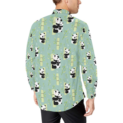 Panda Pattern Print Design A03 Men's Long Sleeve Shirt