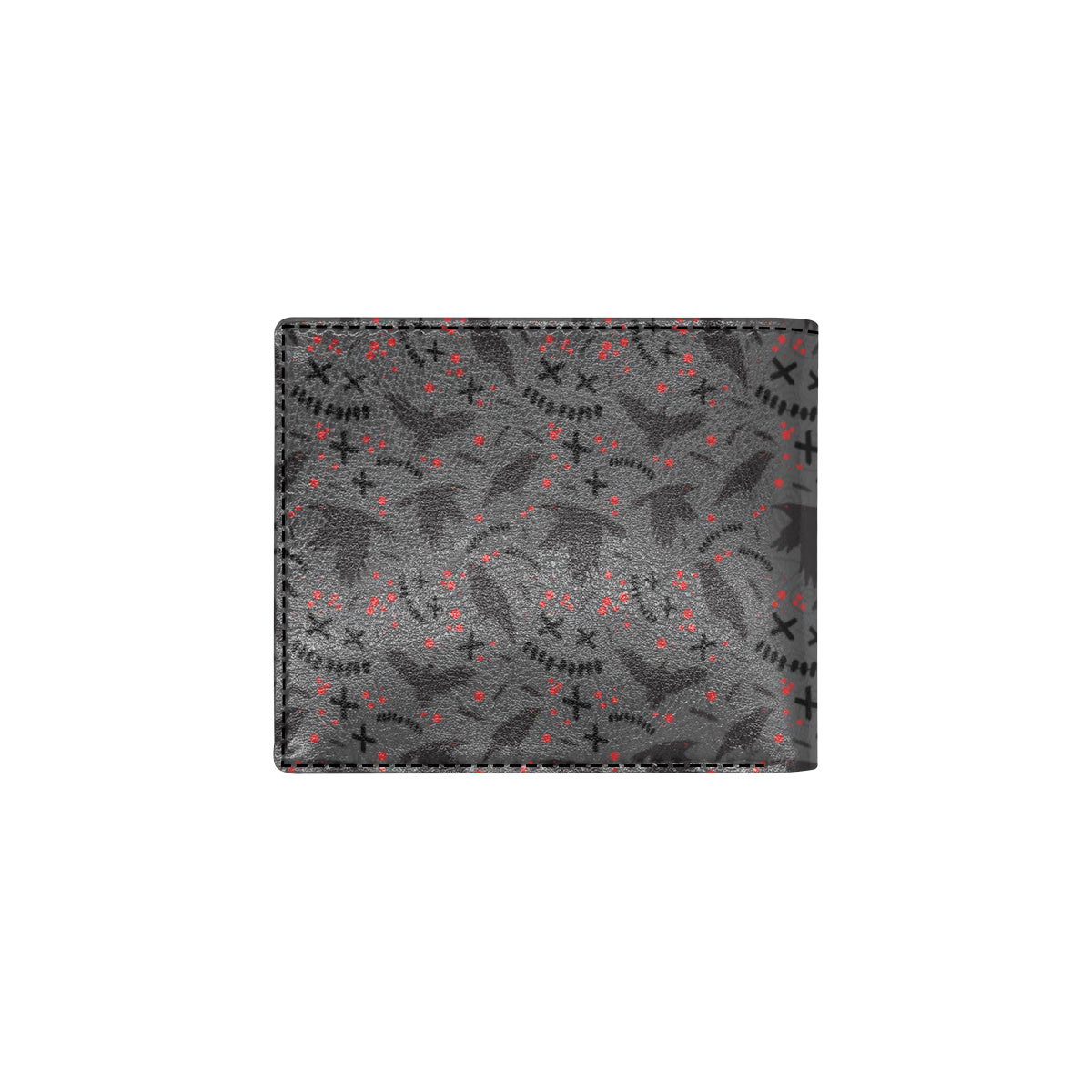 Crow Pattern Print Design 02 Men's ID Card Wallet