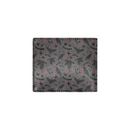Crow Pattern Print Design 02 Men's ID Card Wallet