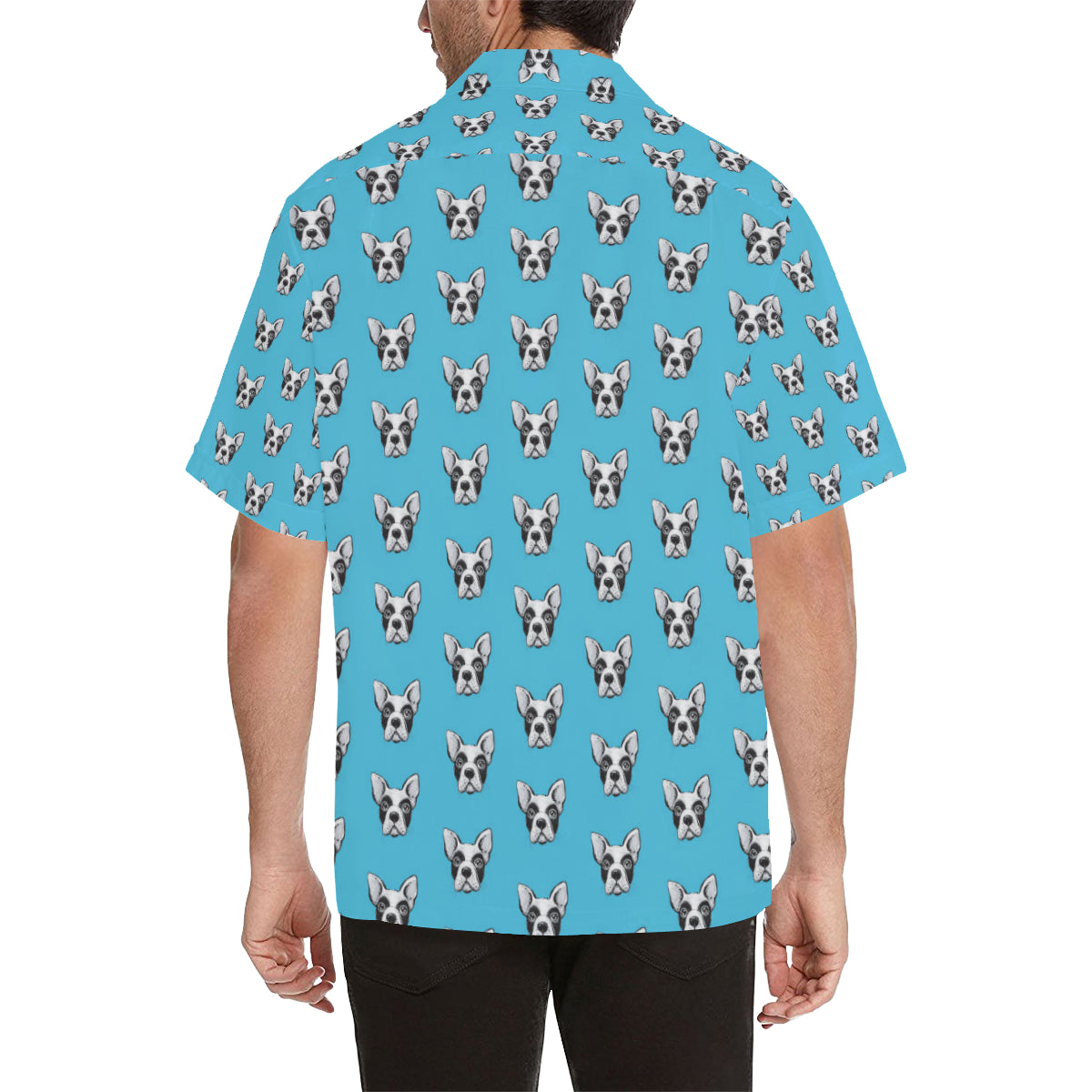 Boston Terrier Pattern Print Design 01 Men's Hawaiian Shirt