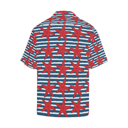 Starfish Red Pattern Print Design 02 Men's Hawaiian Shirt