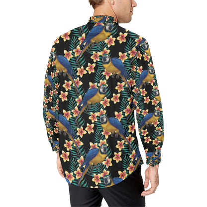 Macaw Pattern Print Design 01 Men's Long Sleeve Shirt