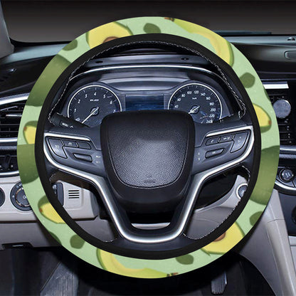 Avocado Pattern Print Design AC01 Steering Wheel Cover with Elastic Edge