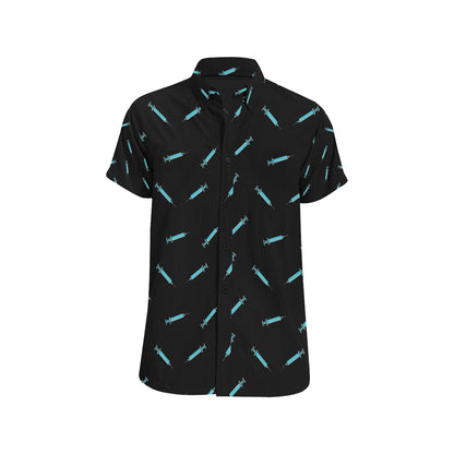 Phlebotomist Pattern Print Design A04 Men's Short Sleeve Button Up Shirt