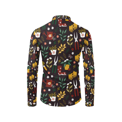 Gardening Pattern Print Design G05 Men's Long Sleeve Shirt