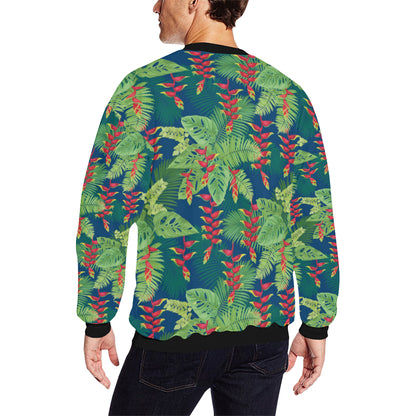 Heliconia Pattern Print Design HL08 Men Long Sleeve Sweatshirt