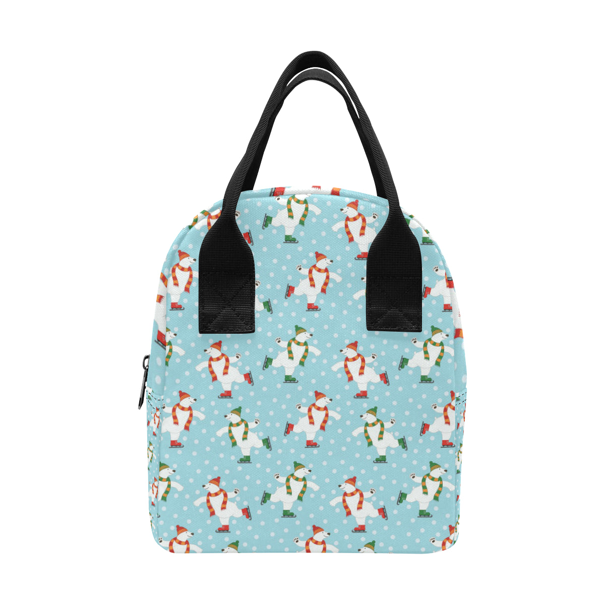 Polar Bear Pattern Print Design PB07 Insulated Lunch Bag