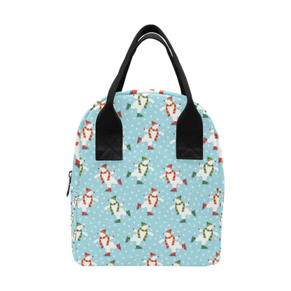 Polar Bear Pattern Print Design PB07 Insulated Lunch Bag