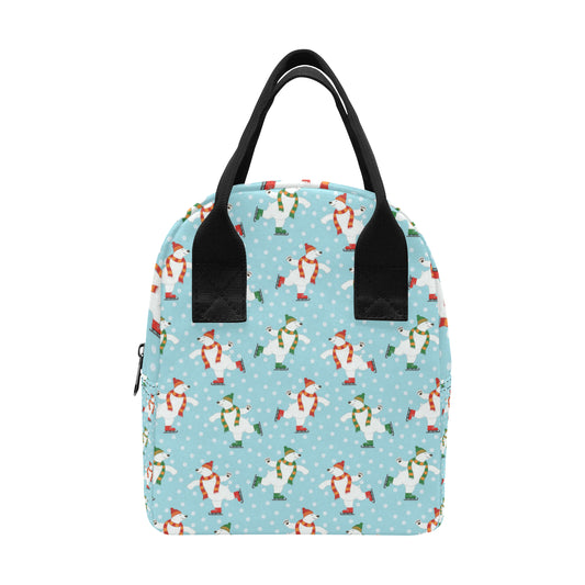 Polar Bear Pattern Print Design PB07 Insulated Lunch Bag