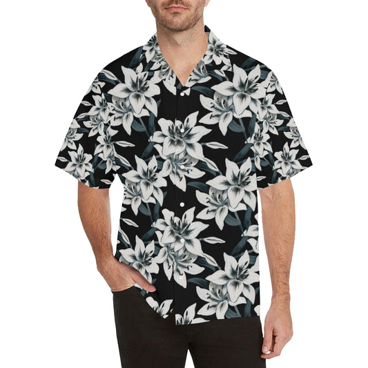 Lily Pattern Print Design 03 Men's Hawaiian Shirt