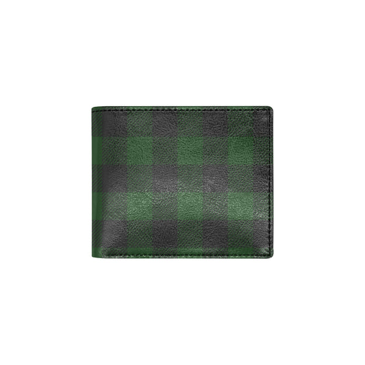 Buffalo check Green Pattern Print Design 02 Men's ID Card Wallet